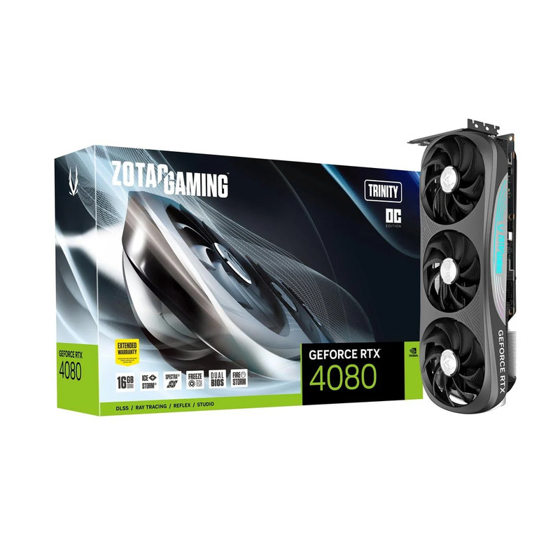 Zotac Gaming GeForce RTX 4080 Trinity OC 16GB GDDR6X Graphics Card ZT-D40810J-10P - كرت الشاشة